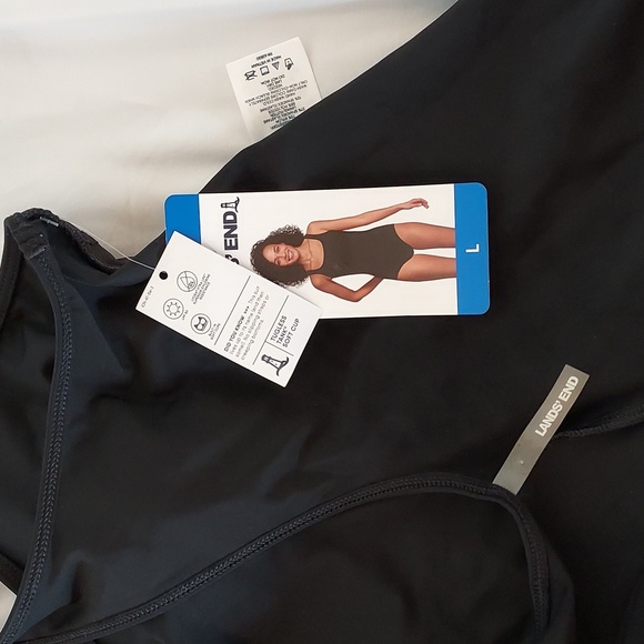 Land's End Women's One Piece Swimsuit Tugless Tank Soft Cup Black Size L… - Picture 11 of 13